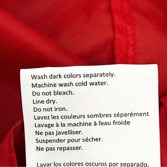 Totes Red Rain Jacket Adjustable Waist Hooded Polyester Size S/M - Picture 7 of 7